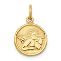 14k Polished Angel Round Charm, 21 x 13 mm