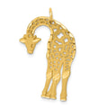 14k Satin Diamond-cut Giraffe Charm, 29 x 20 mm