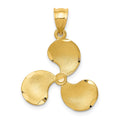 14k Propeller Pendant, 26 x 20 mm
