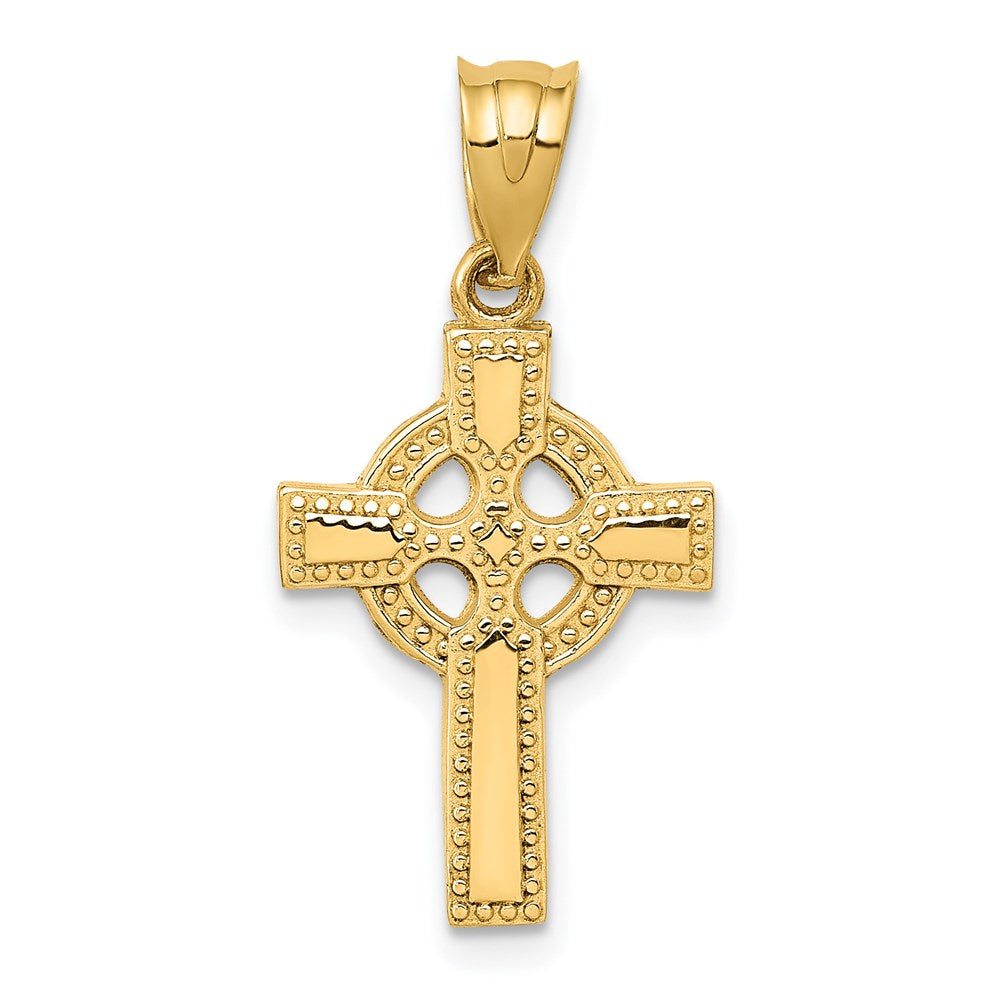 14k Celtic Cross Pendant, 28 x 14 mm