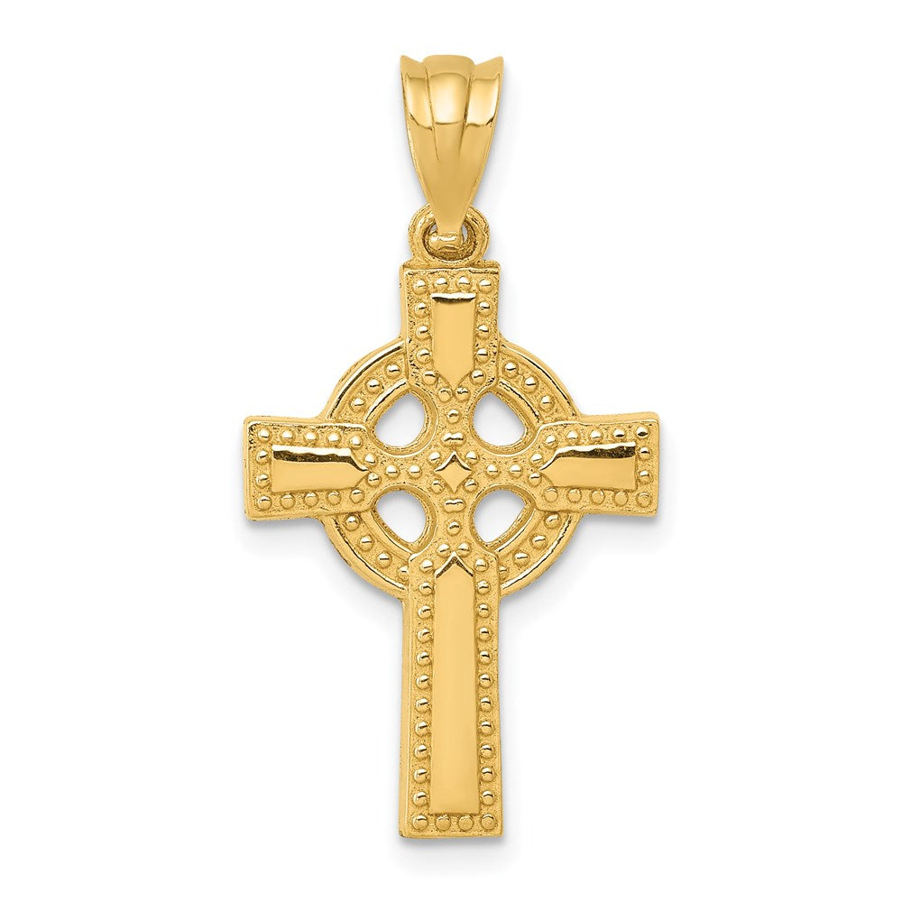 14k Celtic Cross Pendant, 29 x 16 mm, 1.16 g