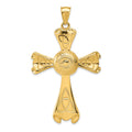 14k Large Polished Celtic Cross Pendant, 65 x 37 mm