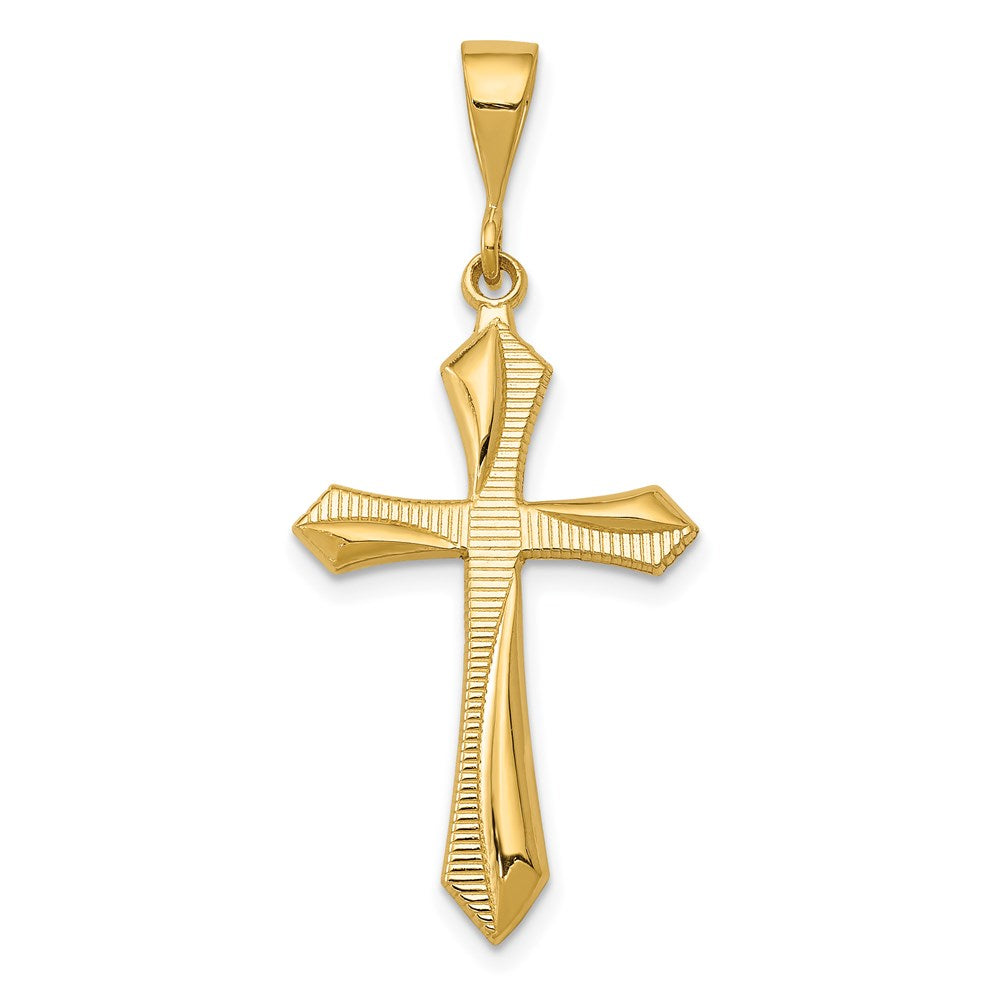 14k Passion Cross Pendant, 38 x 16 mm
