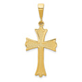 14k Fleur De Lis Cross Pendant, 39 x 17 mm