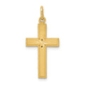 14k Diamond-cut Cross Pendant, 27 x 12 mm