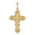 14k Fleur De Lis Cross Pendant, 47 x 24 mm