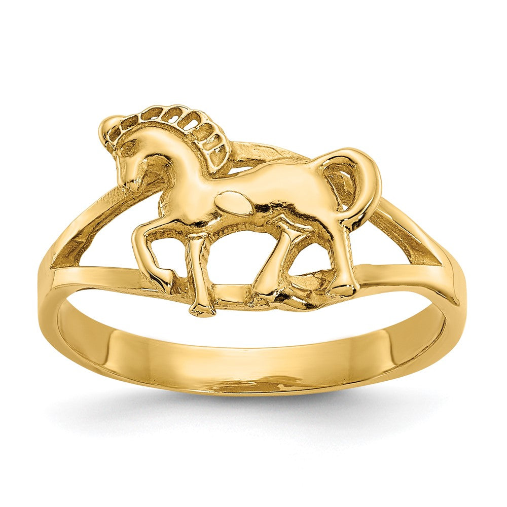 14k Polished Horse Ring, Size 5.75