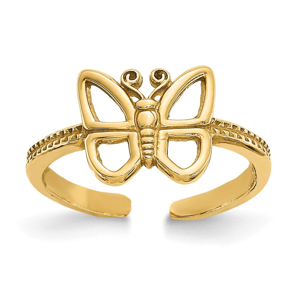 14k Butterfly Toe Ring, 0.52 g