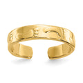 14k Footprints Toe Ring, 1.27 g