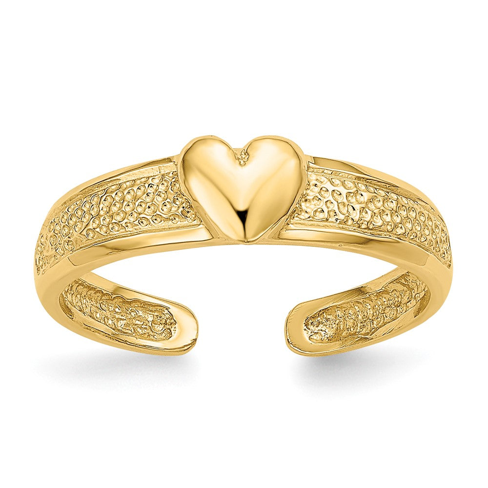 14k Heart Toe Ring, 1.4 g