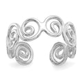 14k White Gold Scroll Toe Ring