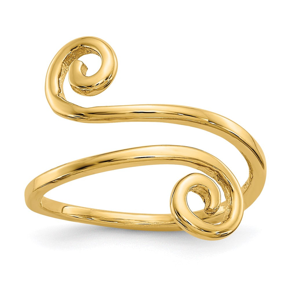 14k Swirl Toe Ring, 1.33 g