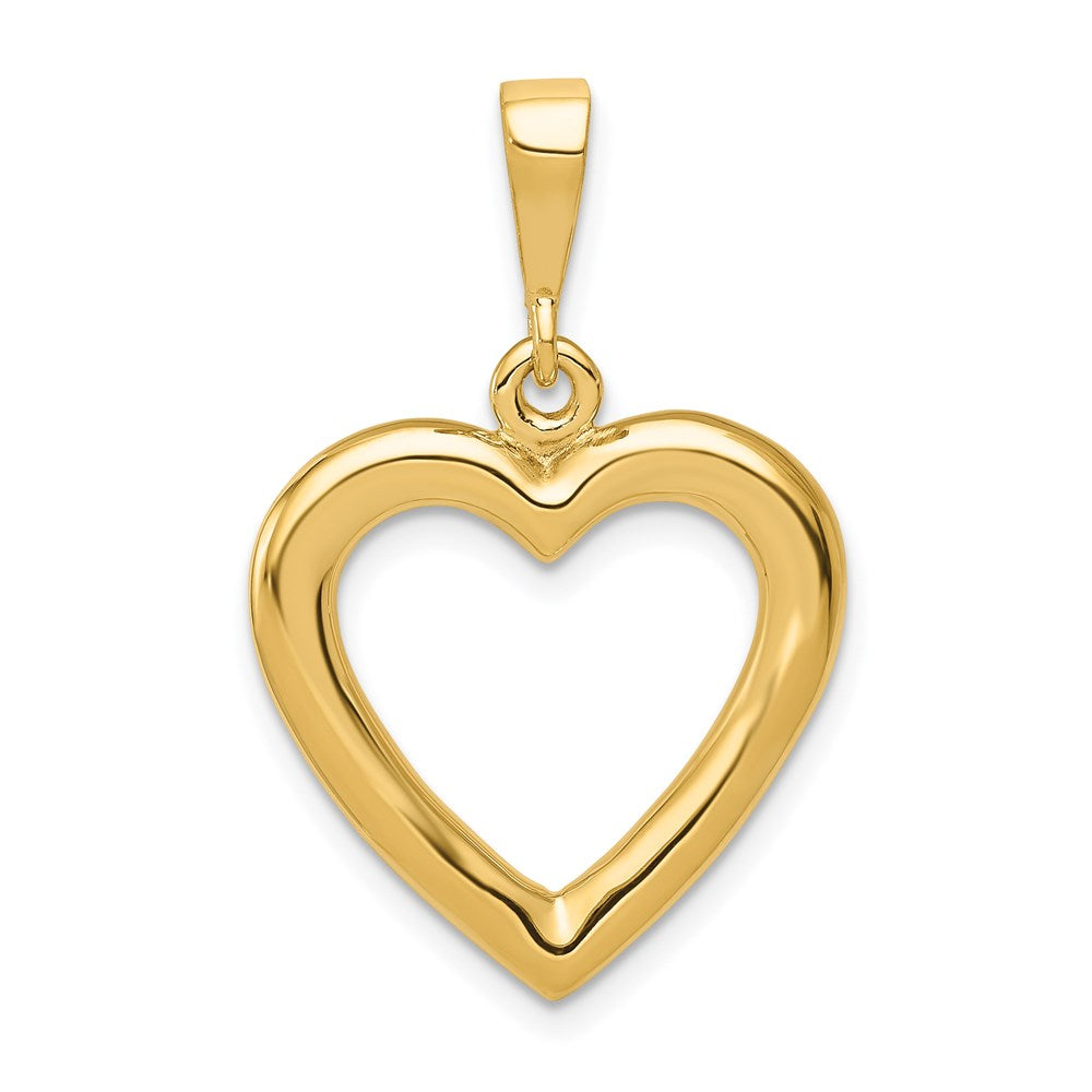 14K Polished Heart Pendant, 31 x 19 mm