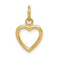 14K Polished Cut-out Heart Pendant, 16 x 10 mm