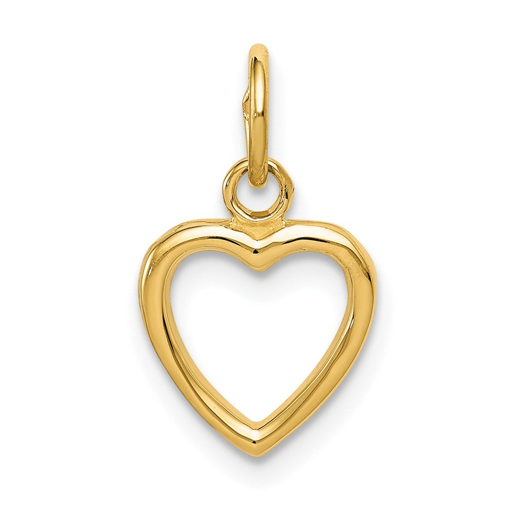 14K Polished Cut-out Heart Pendant, 16 x 10 mm