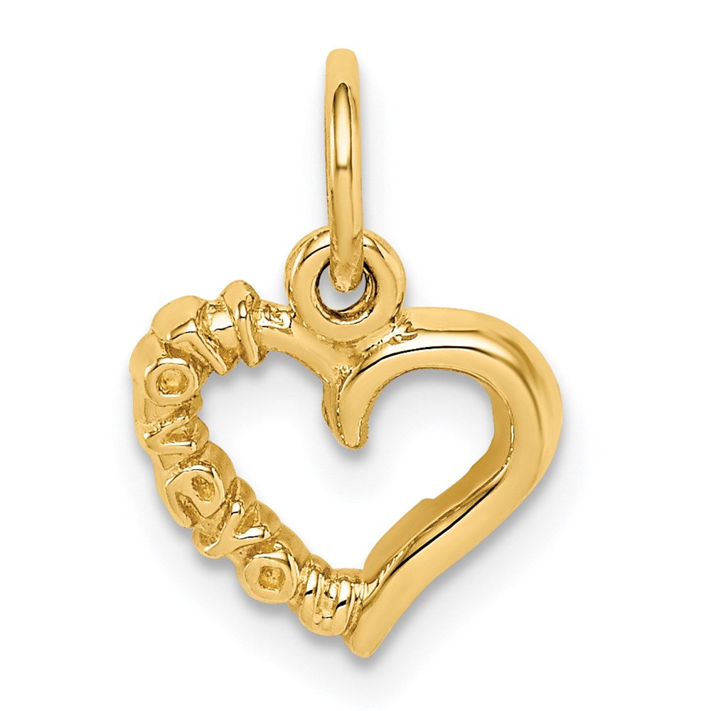 14k Polished I LOVE YOU Heart Charm, 14 x 11 mm