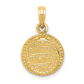 14k 3-D Birthday Cake Opens with Enameled Candle Inside Pendant, 19 x 13 mm