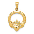 14k Polished Claddagh Pendant, 31 x 20 mm