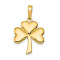 14k Polished Solid Shamrock Pendant, 25 x 15 mm