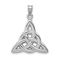 14k White Gold Polished Trinity Knot Pendant, 30 x 22 mm