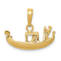14K Solid Polished 3-D Gondola Pendant, 14 x 20 mm