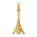 14k Solid Polished 3-D Eiffel Tower Charm, 26.5 x 8 mm