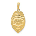 14k Polished Police Badge with Engravable Area Pendant, 29 x 14.5 mm