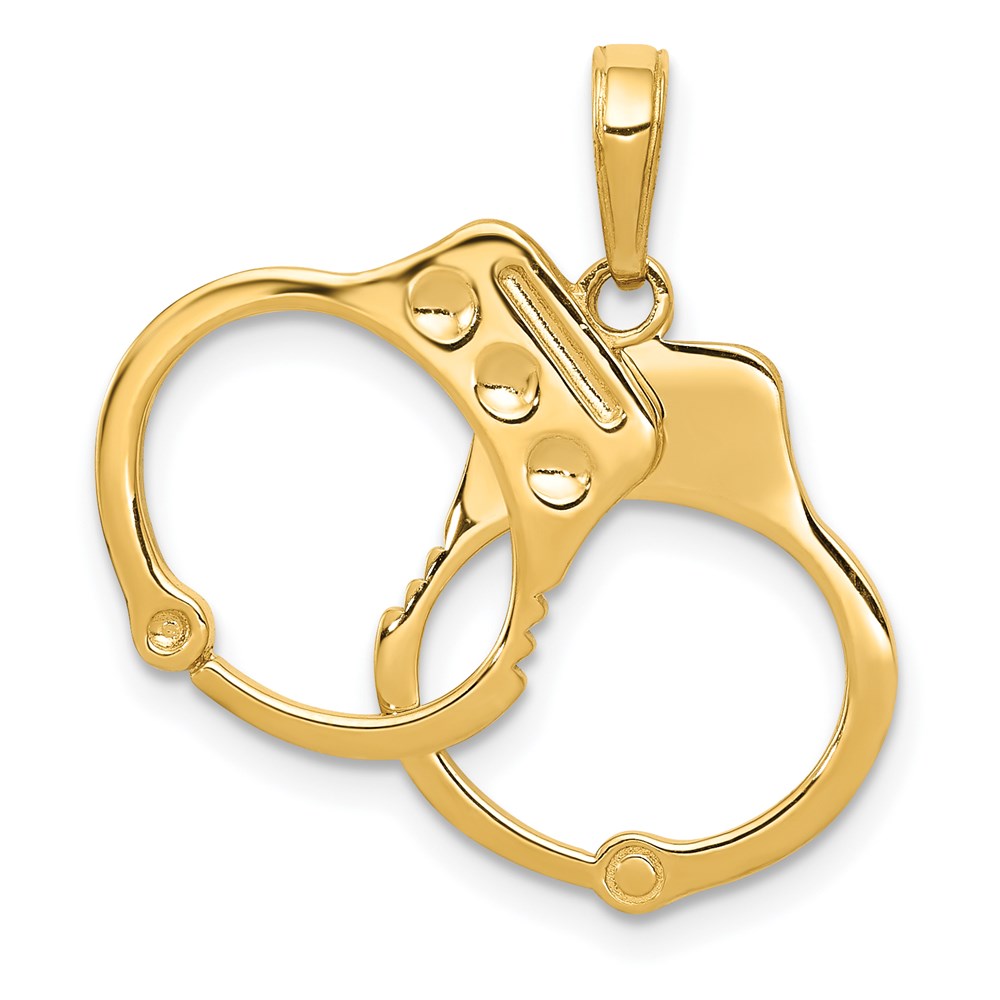 14K 2-Piece Handcuffs Charm, 22 x 20 mm