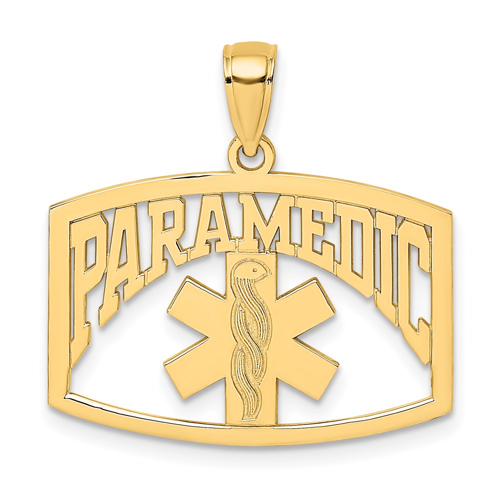 14k Cut-Out PARAMEDIC Charm, 17.1 x 24.65 mm