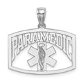 14K White Gold Cut-Out PARAMEDIC Charm, 16.7 x 24.5 mm