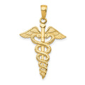 14k Caduceus Pendant, 32 x 21 mm