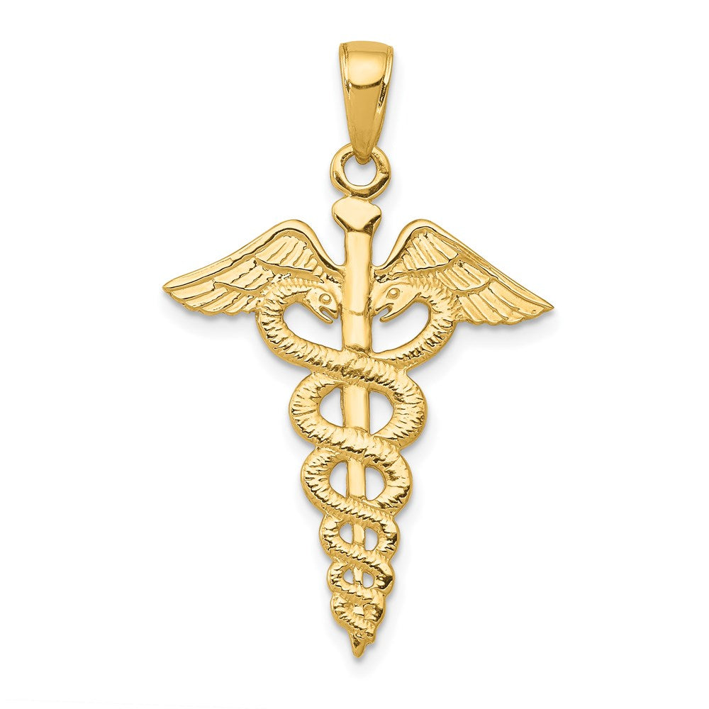 14k Caduceus Pendant, 32 x 21 mm
