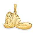 14k Large FIRE DEPT Firefighter Helmet Pendant, 18.5 x 22 mm