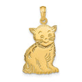 14k Polished Cat Charm, 26 x 9 mm