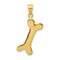 14k Solid Polished Dog Bone Charm, 34 x 19 mm