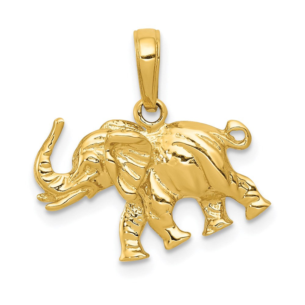 14k Polished 3-D Elephant Pendant, 16 x 19 mm