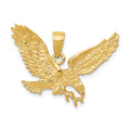 14k Solid Polished Eagle Pendant, 19 x 29 mm