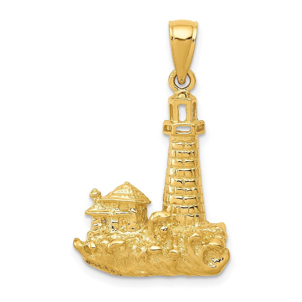 14k Lighthouse Pendant, 28 x 18 mm