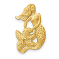 14k Satin Diamond-cut Open-Backed Mermaid Omega Slide, 21 x 12 mm