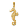 14k Polished Open-Backed Seahorse Pendant, 31 x 12 mm