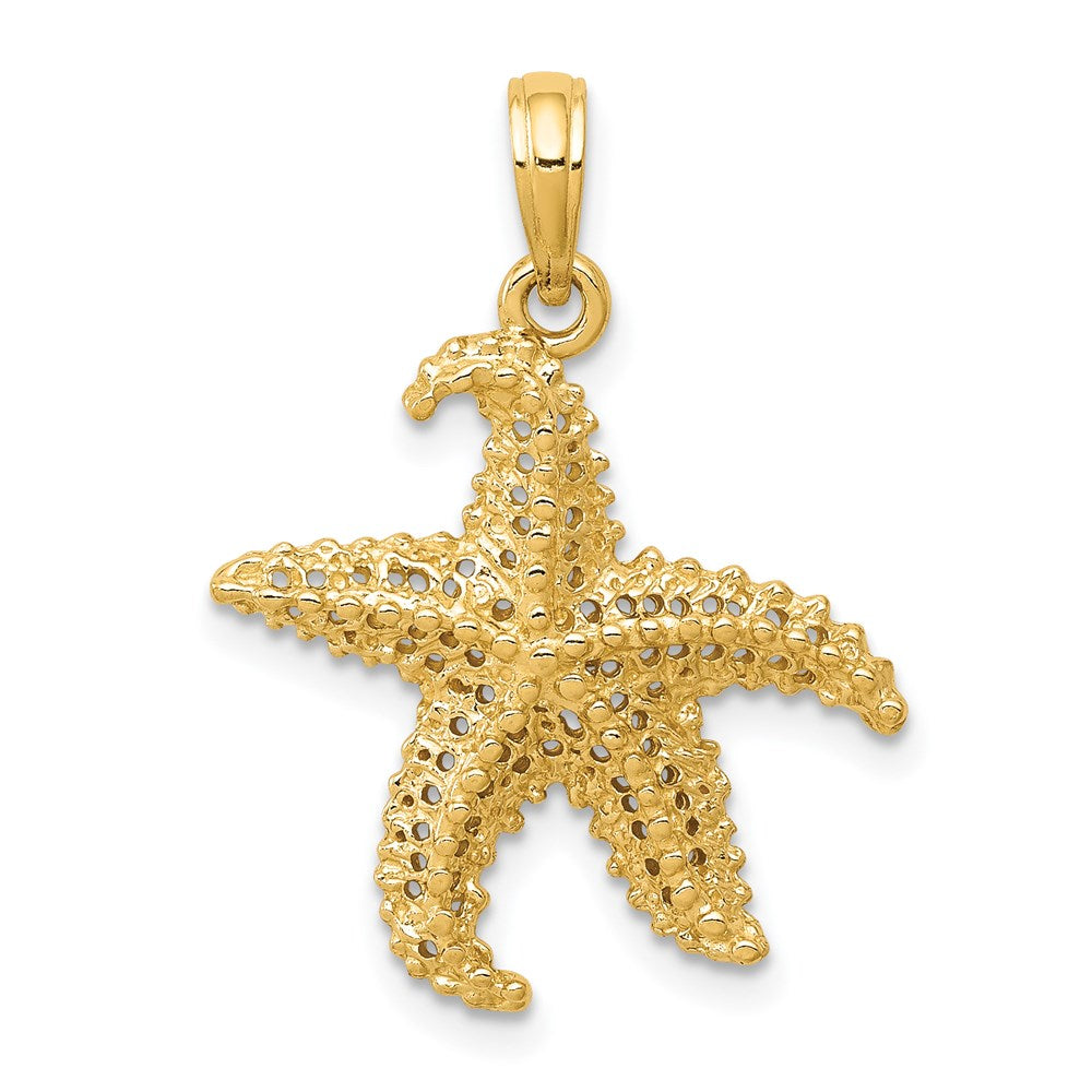 14k Polished Open-Backed Starfish Pendant, 24 x 19.1 mm