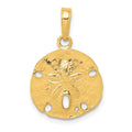14k Polished Sand Dollar Pendant, 21 x 15.4 mm