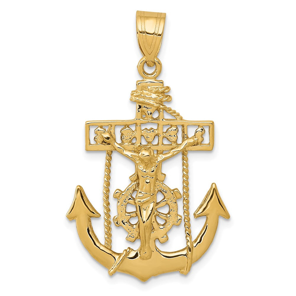 14k Mariners Cross Pendant, 36 x 22 mm
