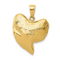 14K Solid Polished 3-D Shark Tooth Pendant, 28 x 19 mm
