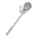 14K White Gold 3-D Lacrosse Stick Charm, 8.8 x 45 mm