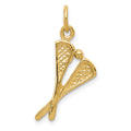 14k Polished Lacrosse Sticks Charm, 24 x 11 mm