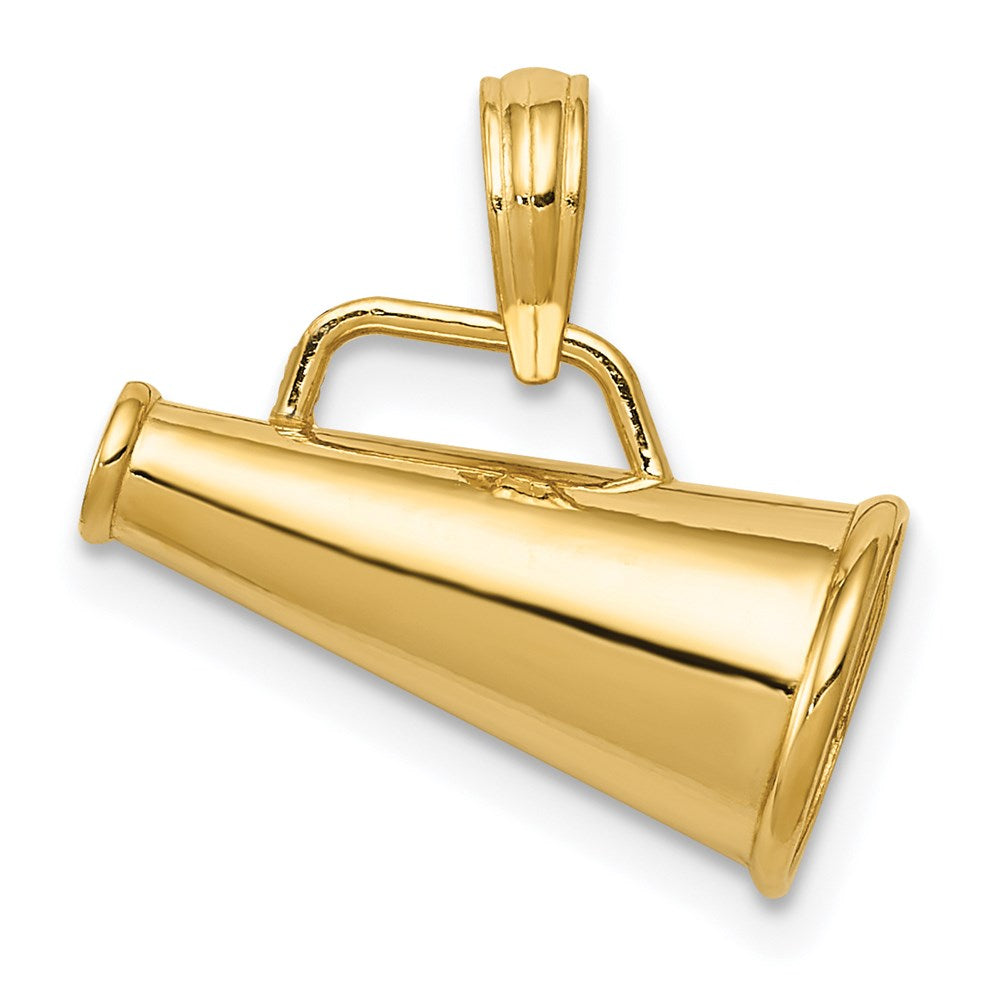 14k Polished 3-D Small Megaphone Pendant, 15 x 17 mm