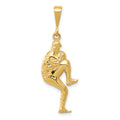 14K Polished 3-D Pitcher Baseball Charm, 36 x 12 mm