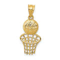14K Basketball and Net Charm, 27 x 11 mm
