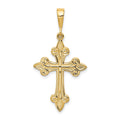 14k Fleur de Lis Cross Pendant, 39 x 20 mm